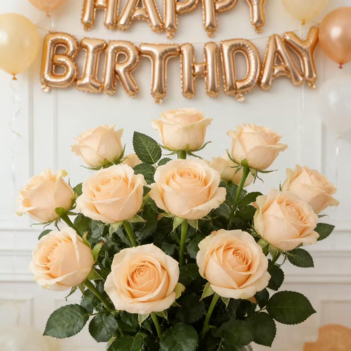 16 Realistic Artificial Roses (Rose-Flower-Champagne)