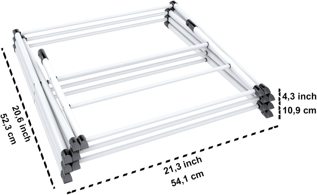 Honey-Can-Do 3-Tier Compact Clothes Drying Rack, 16 ft, No Assembly, White