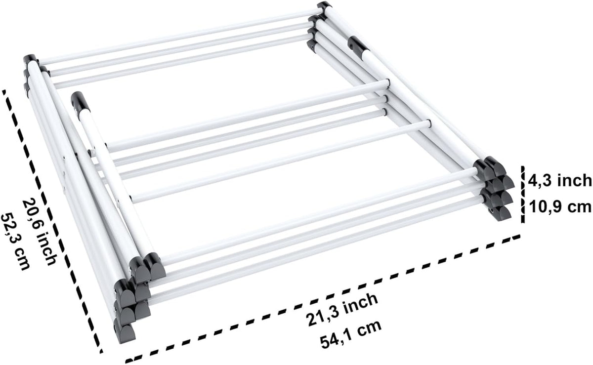Honey-Can-Do 3-Tier Compact Clothes Drying Rack, 16 ft, No Assembly, White