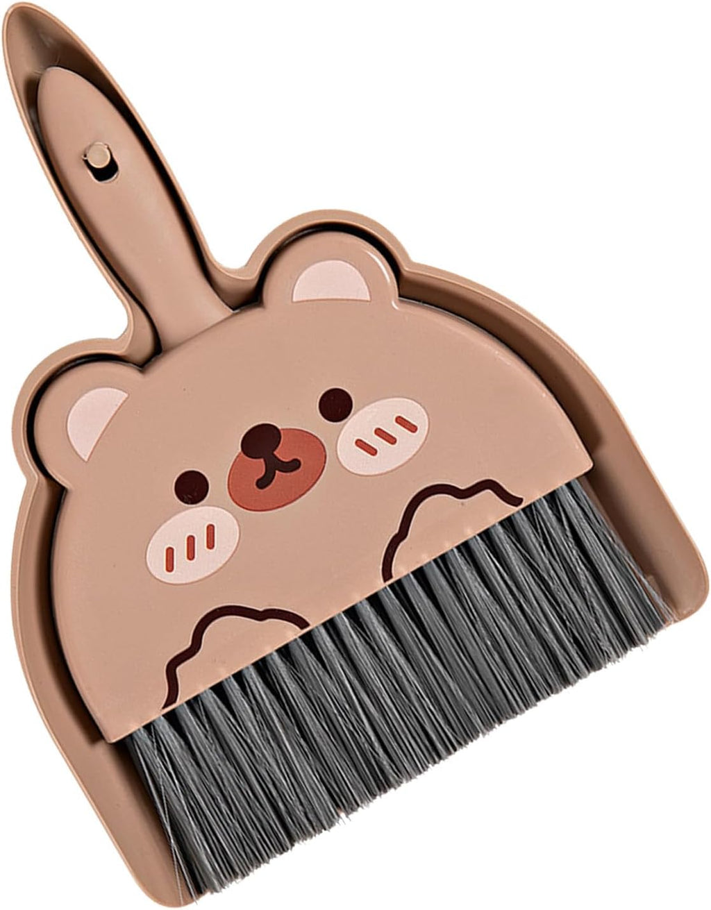 Mini Dustpan and Brush Set, Cartoon Portable Cleaning Broom with Dust Pan, Handheld Dust pan with Cleaning Brush Combo for Desk Keyboard Countertop (Bear)