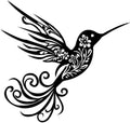 Harikikochuu Metal Hummingbird Wall Decor - Abstract Hummingbird Outdoor Wall Art Metal Bird Wall Decor for Garden Patio (Black, 11.8 x 11in)