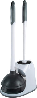 Bath Bliss 2 Pack 2-in-1 Bowl Brush & Plunger in White