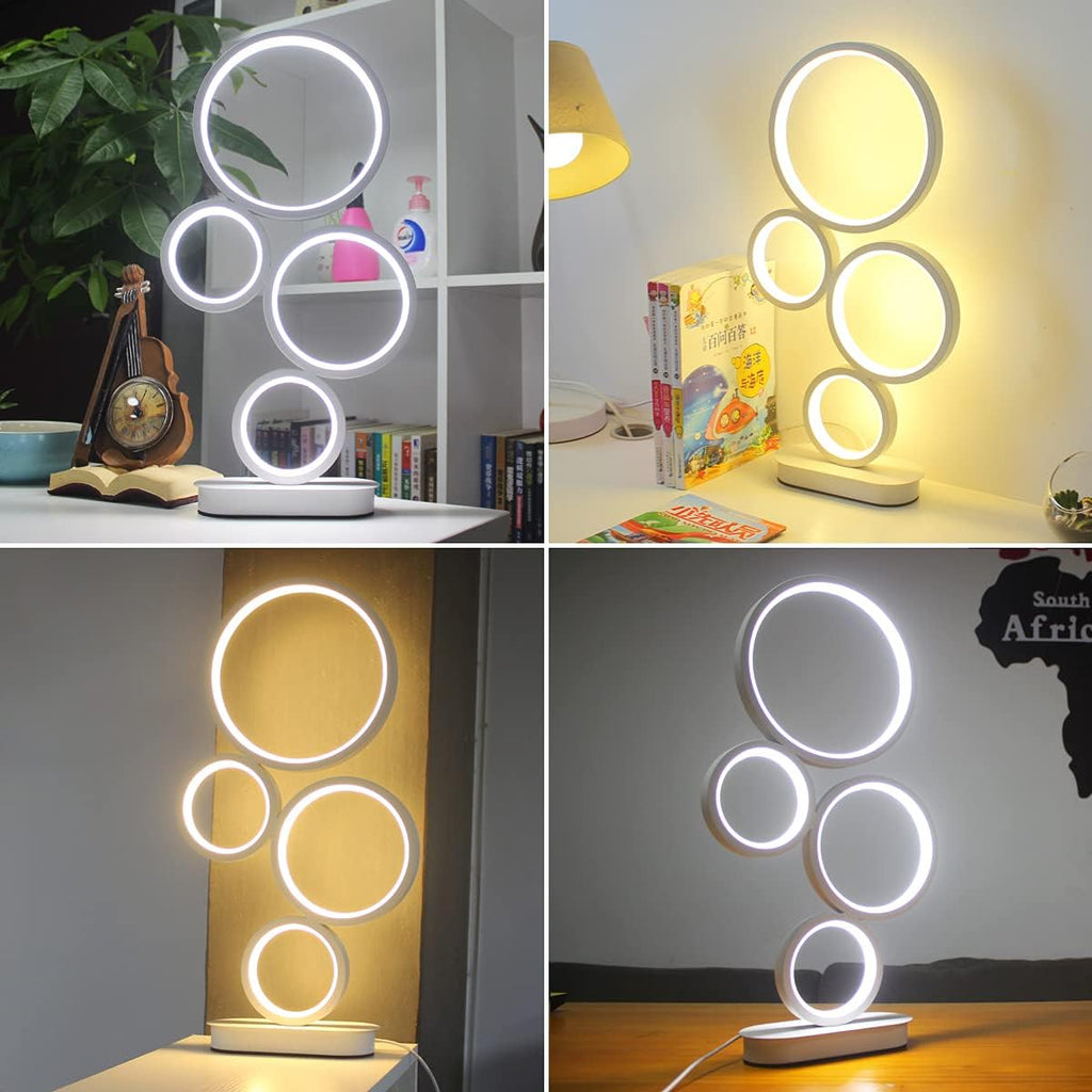 LED Table Lamp, Modern Dimmable Bedside Table Light, 18W, 3 Color Modes, for Living Room, Bedroom, Office, Nightstand, Bookshelf (White)