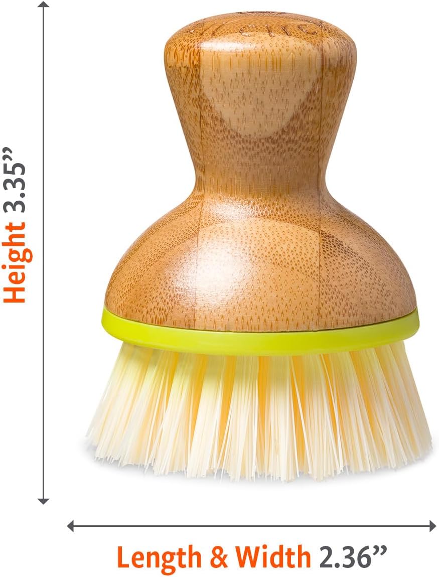 Full Circle Bubbly Palm Brush, Dish Scrub Brush for Nonstick, Green