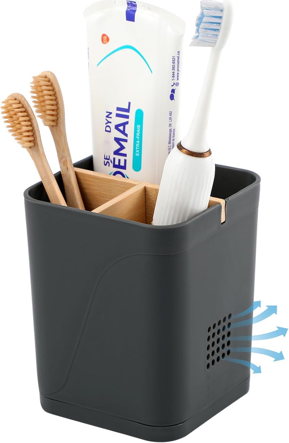 Electric Toothbrush Holder Tooth Brush and Toothpaste Organizer, Cool Grey
