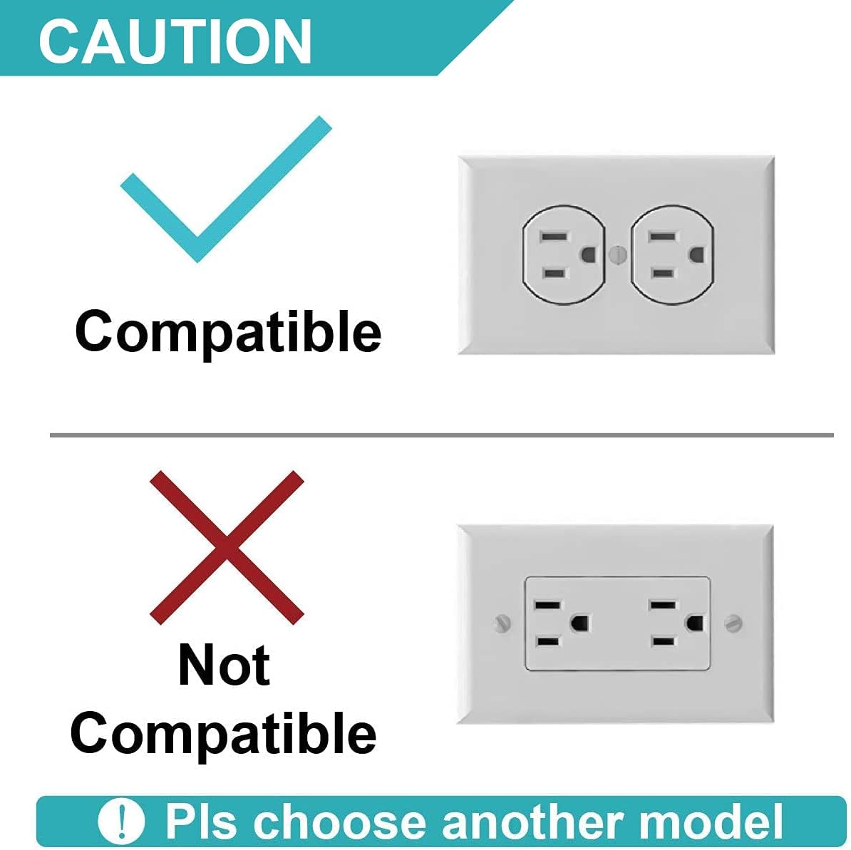 Horizontal Duplex Outlet Shelf Wall Holder, 1 Pack, Built-In Cord Storage