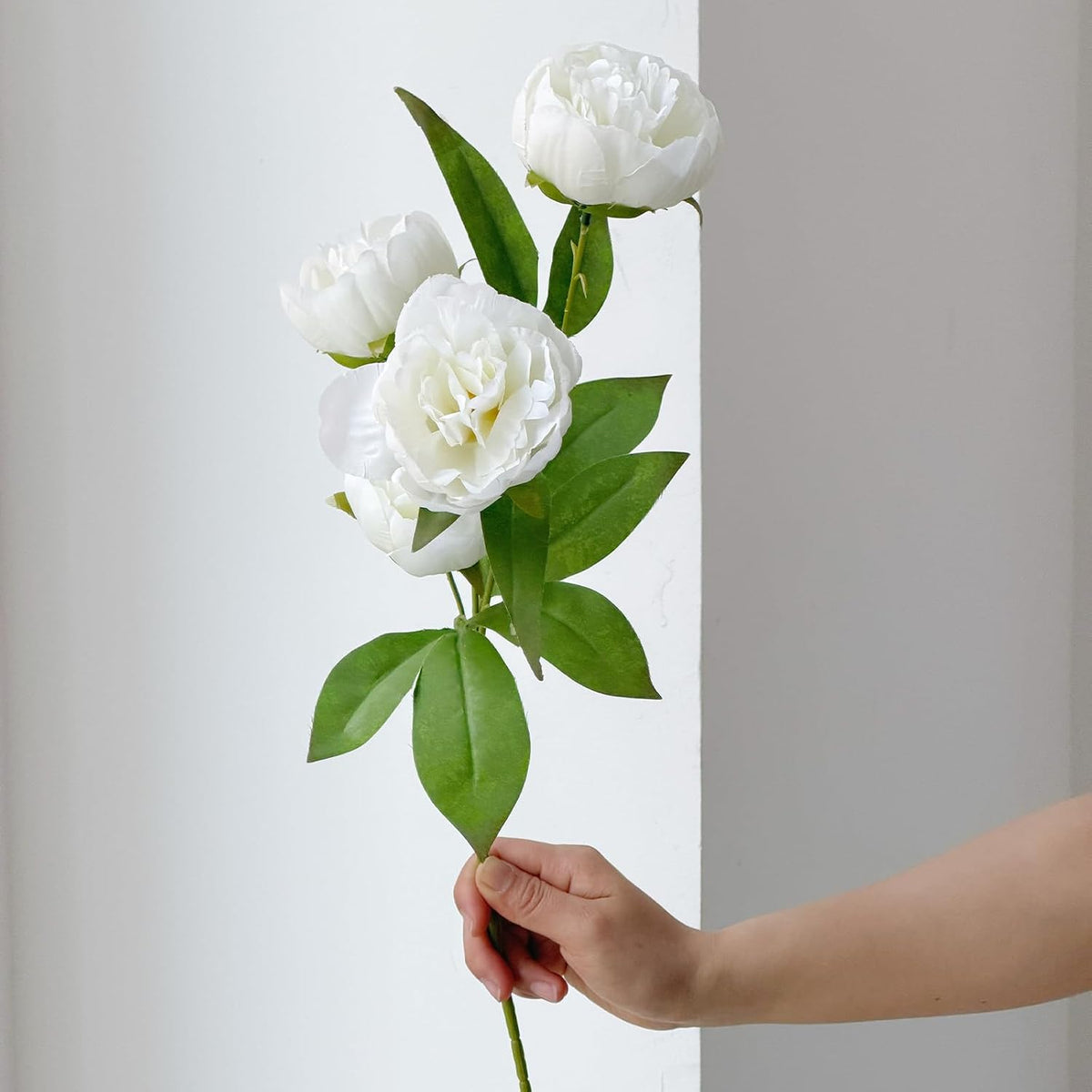 Artificial Flowers for Vase, 5 Stems Faux Peony Silk, 20 Blooms