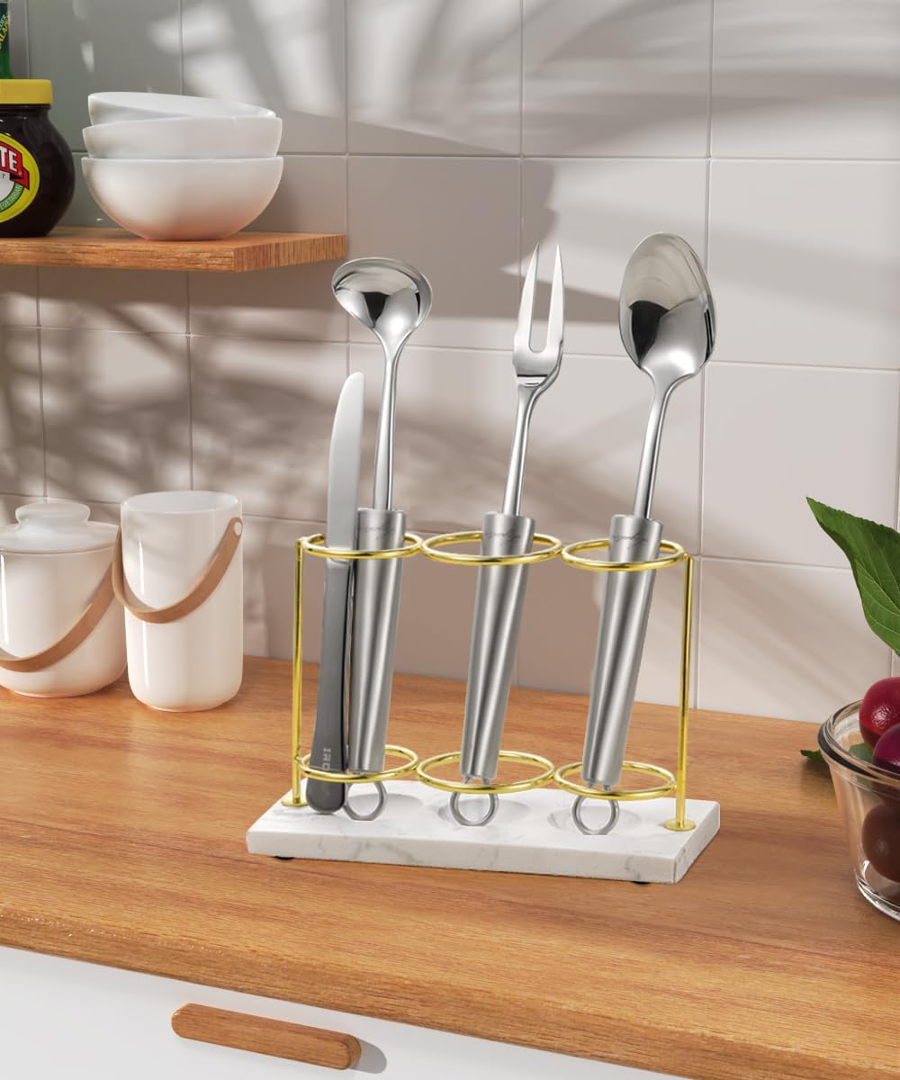 Emibele Electric Toothbrush Holder, 3 Slots 2-Layer Gold Toothbrush Holder