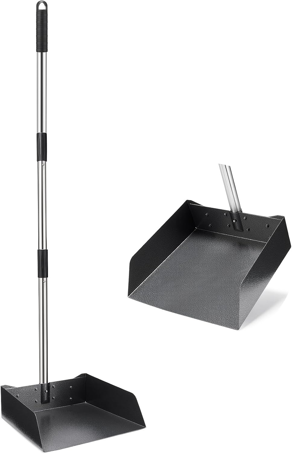 Dust Pan with Long Handle - 39”Heavy Duty Metal Dustpan | Standing Dustpan