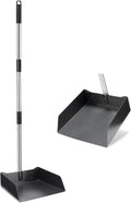 Dust Pan with Long Handle - 39”Heavy Duty Metal Dustpan | Standing Dustpan