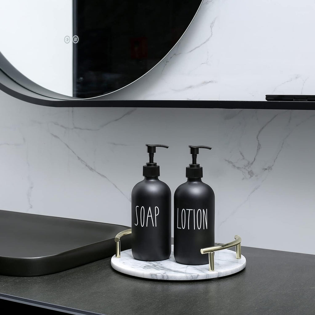 MOMEEMO Matte Black Soap Dispenser Bathroom Set