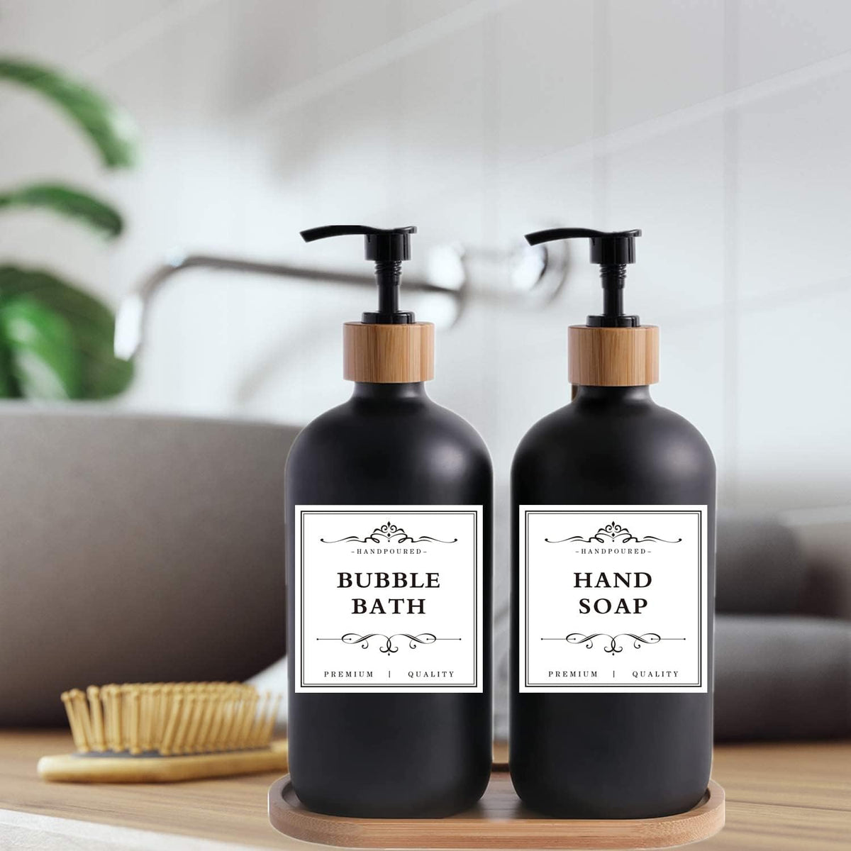 36 PCS Soap Dispenser Organization Printed Label Stickers White