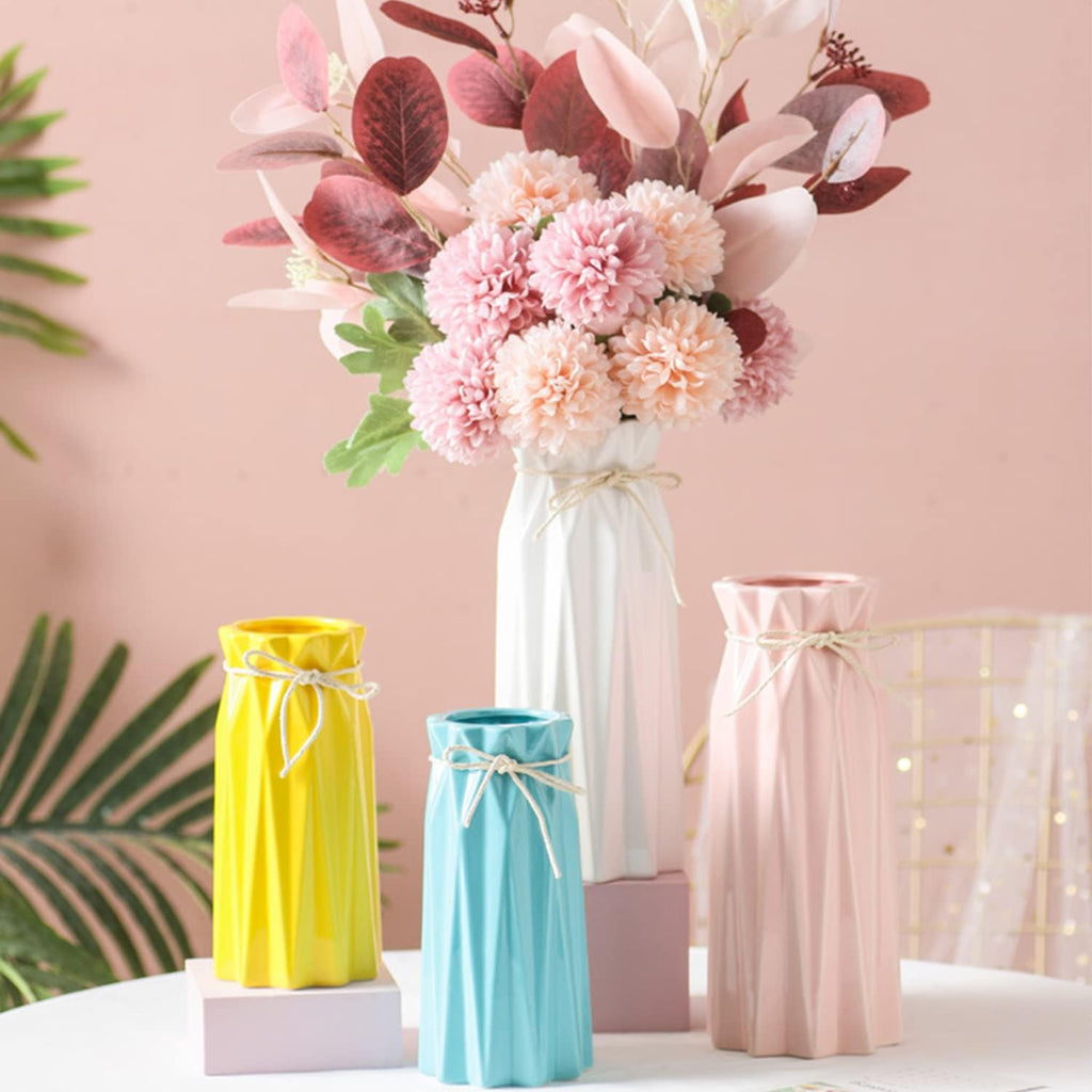 Disoza Ceramic Flower Vase Modern Home Decor Vases for Centerpieces White Minimalist Farmhouse 9.5" H x 3.9" W Cute Decorative Vases Flowers Tulip Pampas Grass Vase for Table Bathroom Shelf