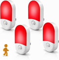 L LOHAS LED Motion Sensor Night Light, Sleep Aid Red, 30/60LM, 4 Pack