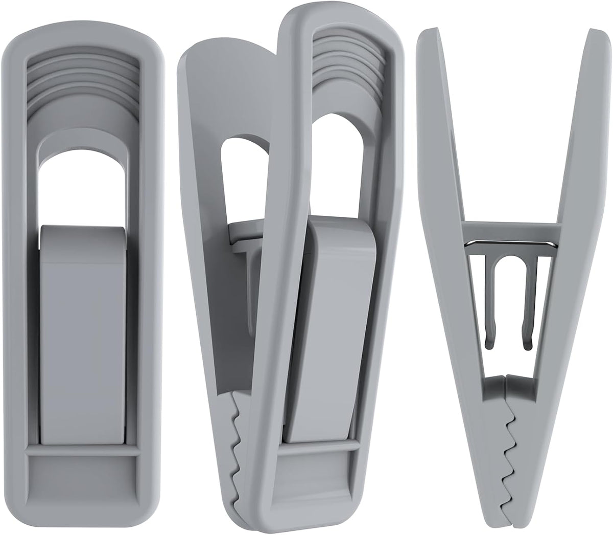 TOFIIGREM Hanger Clips for Velvet Hangers (Grey, 40 PCS), Non-Slip Plastic Clips Skirt Hanger Clips for Gray Flocking Hangers