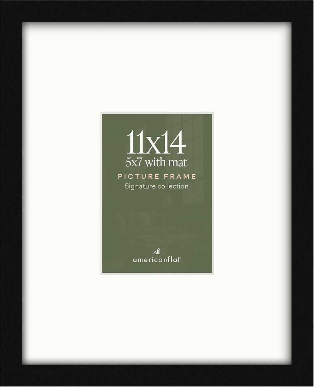 Americanflat 11x14 Picture Frame - Matted to 5x7 - Engineered Wood - Black