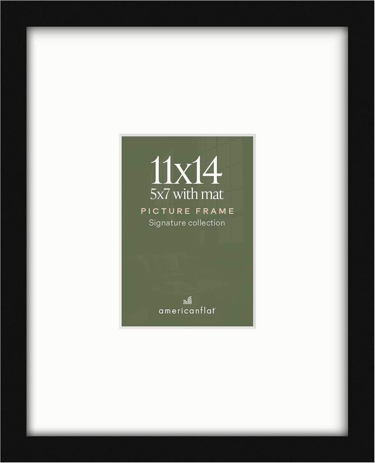 Americanflat 11x14 Picture Frame - Matted to 5x7 - Engineered Wood - Black
