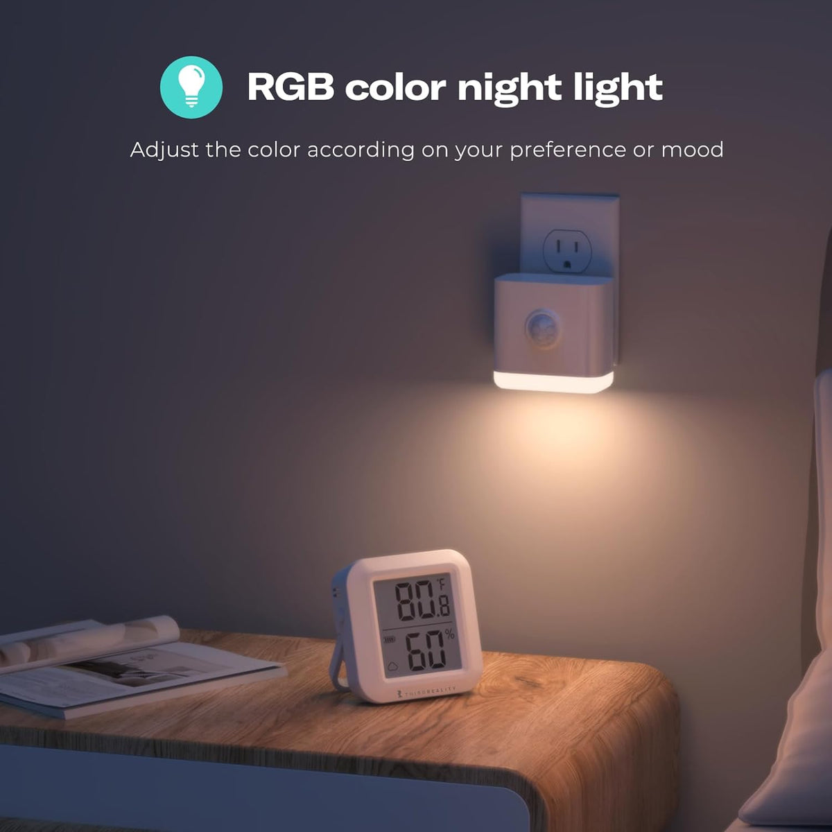 THIRDREALITY Multi-Function Night Light, Zigbee Repeater, 3-in-1 Combines a Motion Sensor, a Illumination Sensor and RGB Color Night Light, 1-100% Adjustable Brightness, Zigbee hub Required