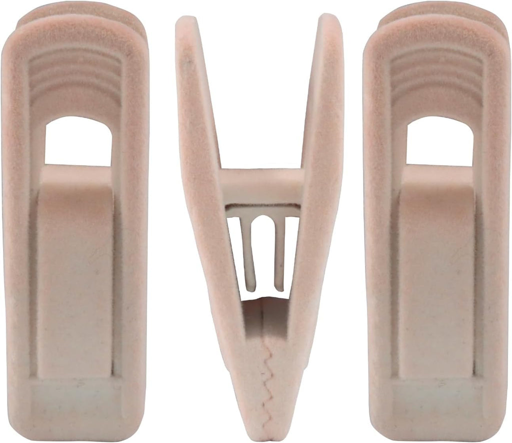 Light Pink Velvet Hanger Clips, 30 Pack