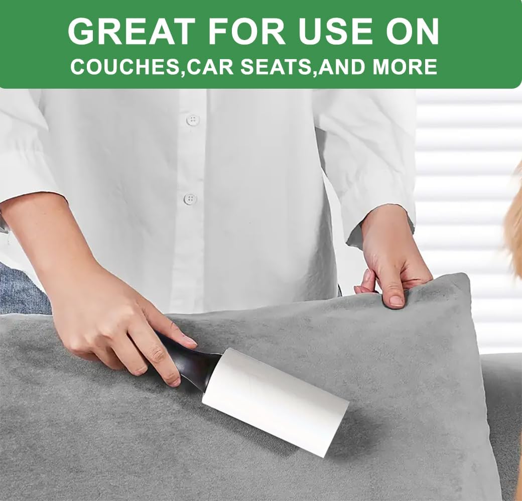 Lint Rollers for Pet Hair Extra Sticky, Lint Remover for Clothes, Clean The Hair on Sheeets Couch Furniture and Carpet,Dog lint Roller, 600 Sheets 2 Handles with 6 Rollers