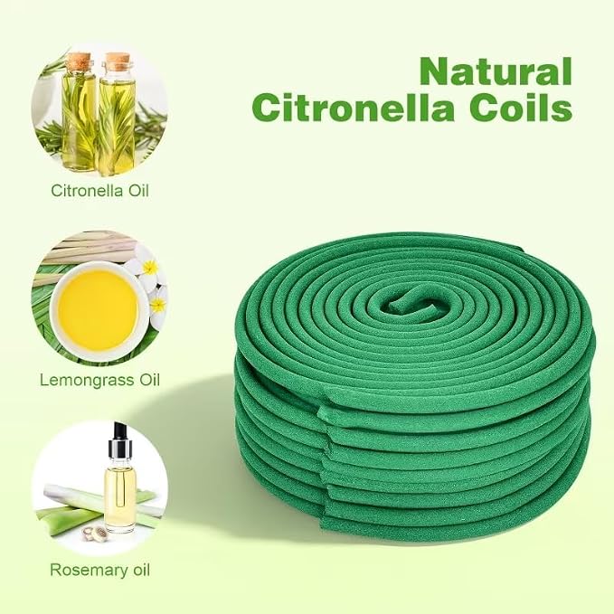 Citronella Incense Coil Outdoor – Citronella Coils for Patio, Backyard Garden & Camping(20 coils & Stands)