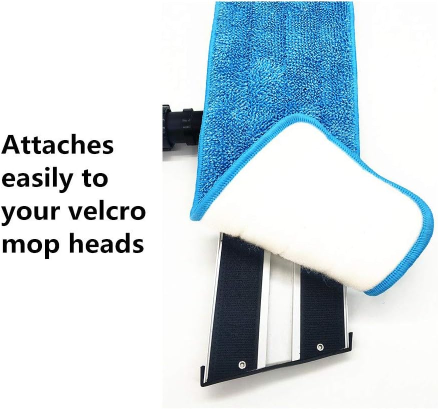 Microfiber Mop Pad 18" Inch for Wet Dry Mops Floor Cleaning Pads Reusable Compatible with Bona Floor Care System (6 Pack)