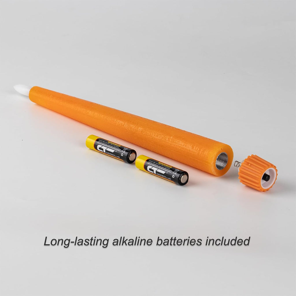 Fanna Real Wax Flameless Taper Candles with Remote & Batteries - Orange