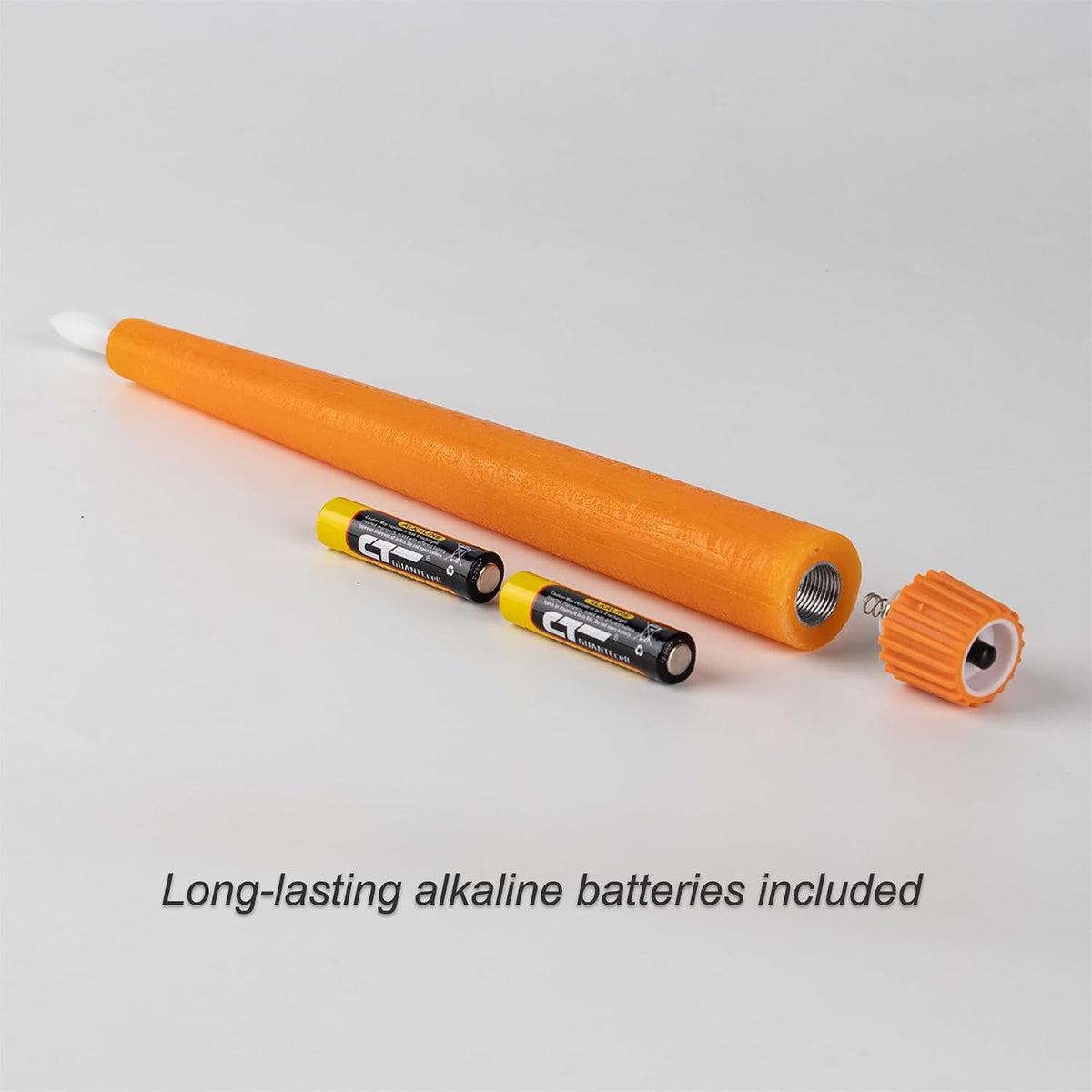 Fanna Real Wax Flameless Taper Candles with Remote & Batteries - Orange