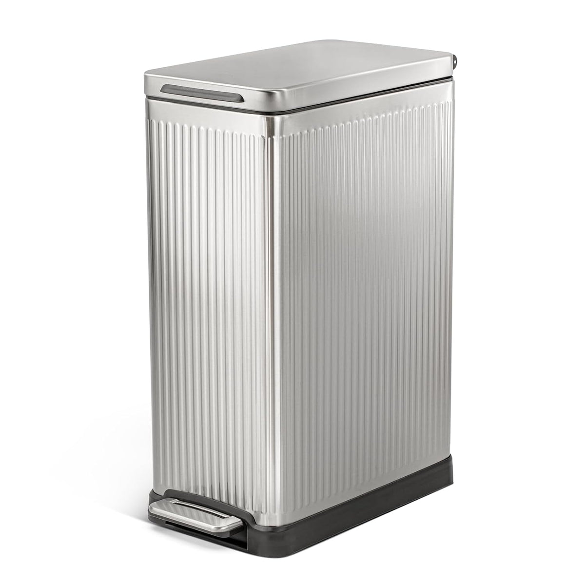 Home Zone Living 12 Gallon Kitchen Trash Can with Slim Fit Design