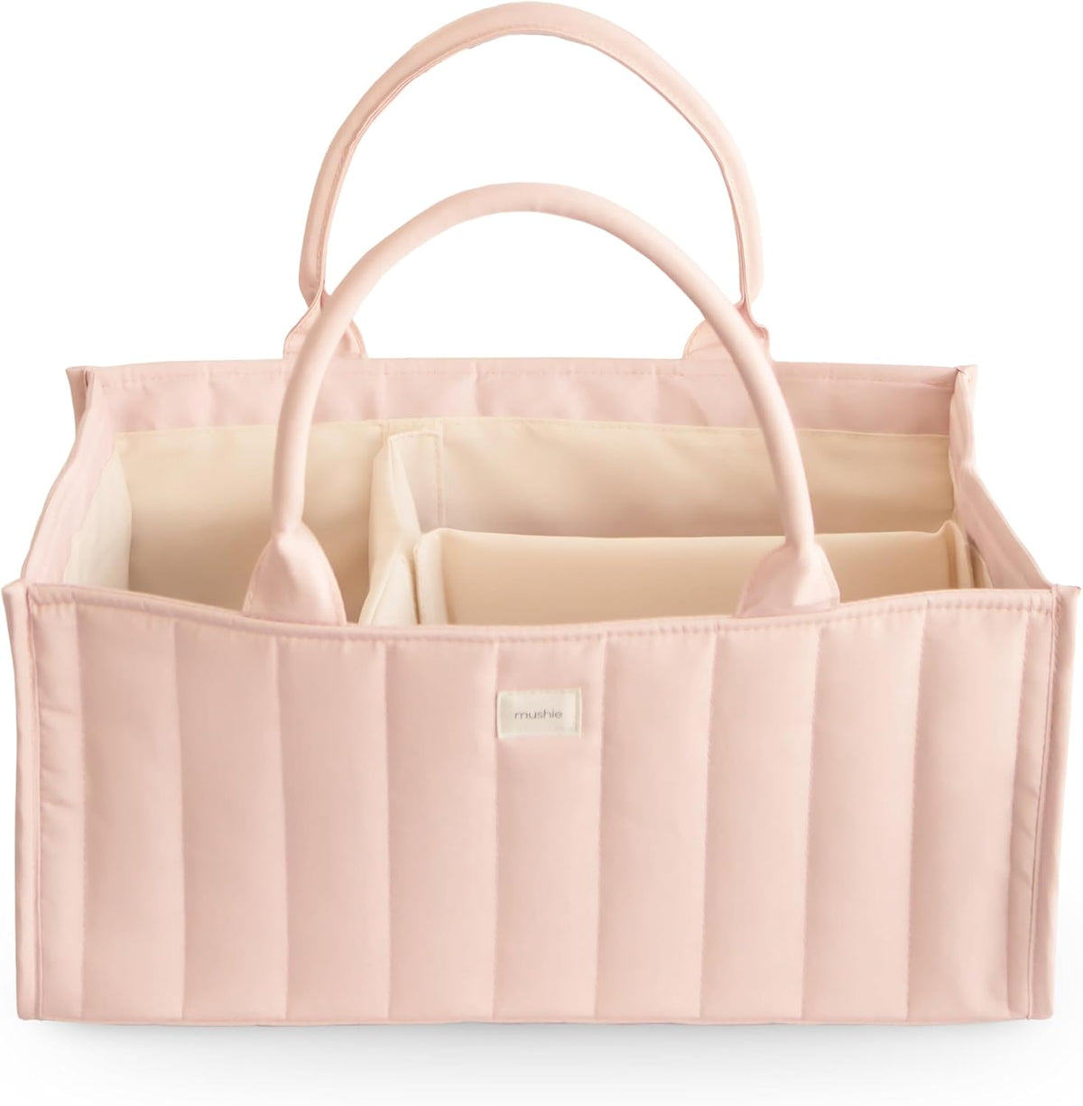 mushie Baby Diaper Caddy | Newborn Essentials Organizer (Blush)