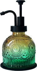 Vintage Soap Dispenser for Bathroom,Glass Kitchen Liquid Soap Dispenser with Pump,Farmhouse Antique,Cute Rustic Decor(Green)