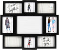 Prinz 8-Opening Letterboard Wall Collage Picture Frame, Black