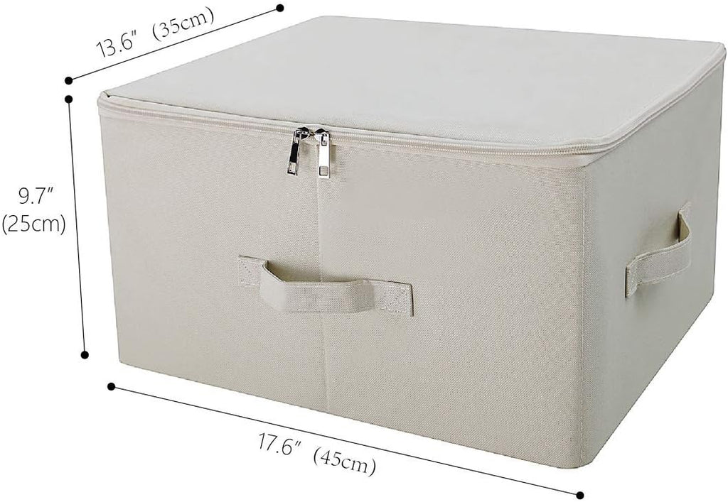 Fabric Storage Bins with Lid, Folding Large Clothes Storage Bin for Bedroom
