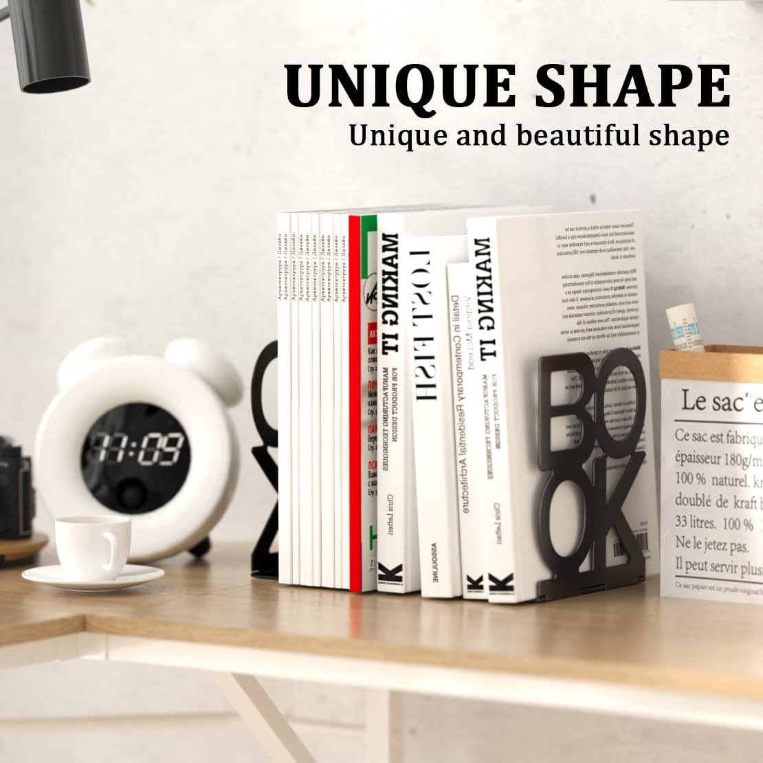 Book Ends,12 Pair Bookends Metal Bookend (Folding Book Ends 12 Pair)