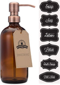 Amber Glass Bottle Soap and Lotion Dispenser with Copper Pump - Bird Head - 16 oz - by Jarmazing Products