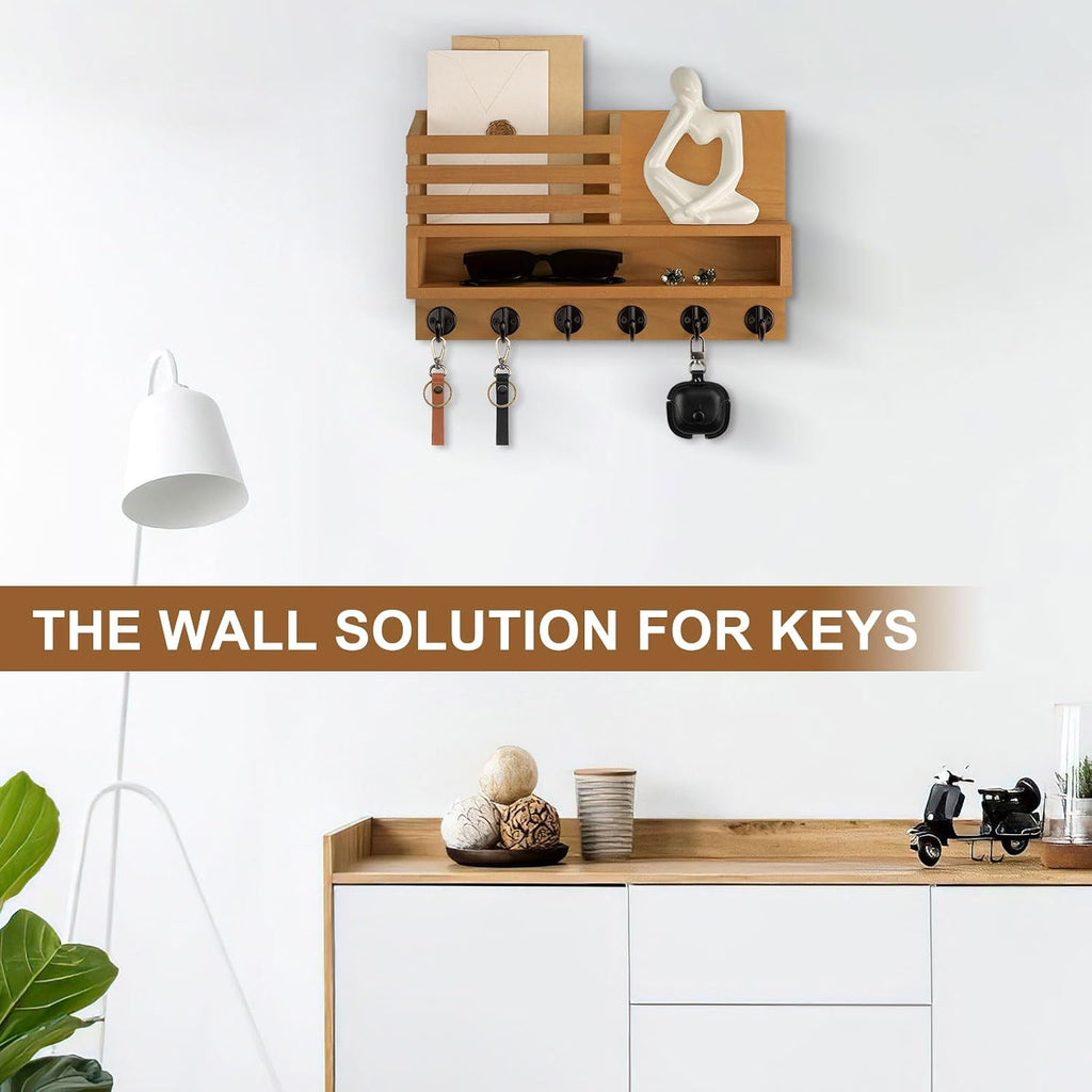 Key and Mail Holder Wall Mount, Key Holder with Long Storage Box