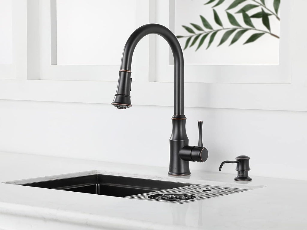 AguaStella ASF42ORB Built in Soap Dispenser Oil Rubbed Bronze for Kitchen Sink with Soap Bottle Countertop Pump