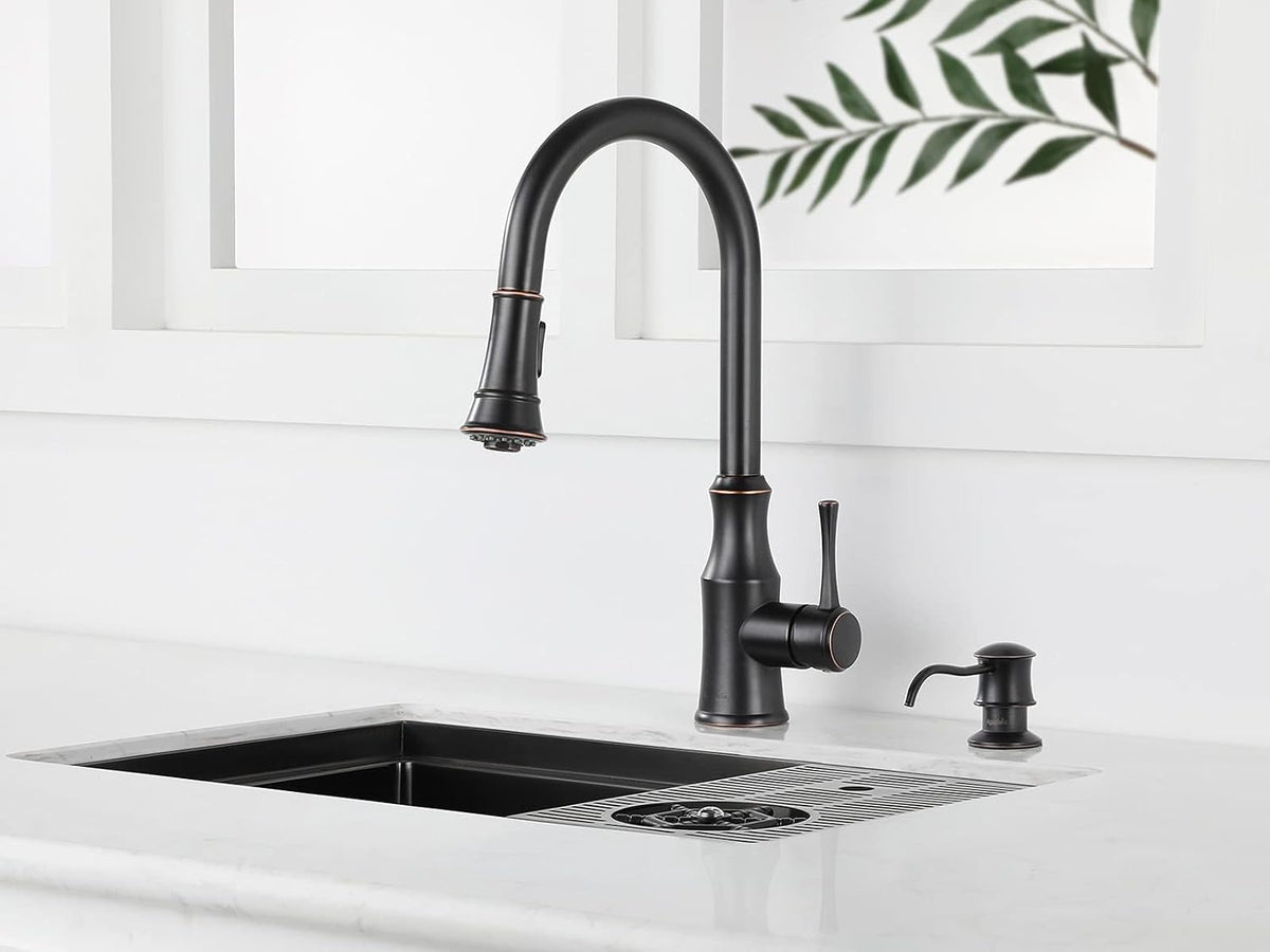 AguaStella ASF42ORB Built in Soap Dispenser Oil Rubbed Bronze for Kitchen Sink with Soap Bottle Countertop Pump
