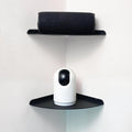 Small Tiny Metal Floating Corner Shelves, 7 x 7 x 0.6 Inches，2pcs, Black