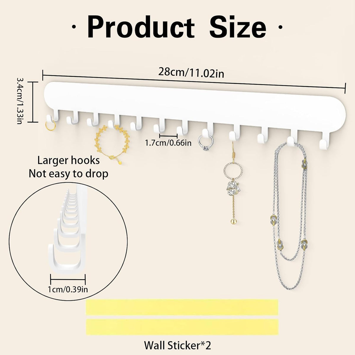 Necklace Holder - Wall Hanging Jewelry Organizer
