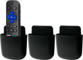 noonebutyou 3 Pcs Remote Control Holder Wall Mount Self Adhesive Remote Case Hole-Free Storage Organizer Wall Pencil Holder Phone Charging for Home Office School(Black)