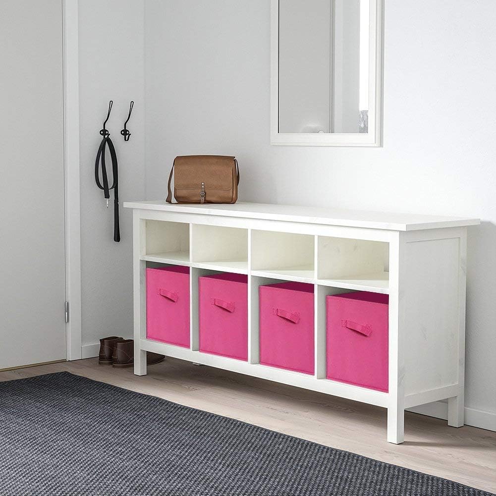 ShellKingdom Storage Bins, Foldable Fabric Storage Cubes And Cloth Organizer Drawer For Closet And Toys, 2 Pack (Fuchsia)