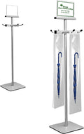 Umbrella Bag Stand, Wet Umbrella Stand with 220 Umbrellas Bags, Silver