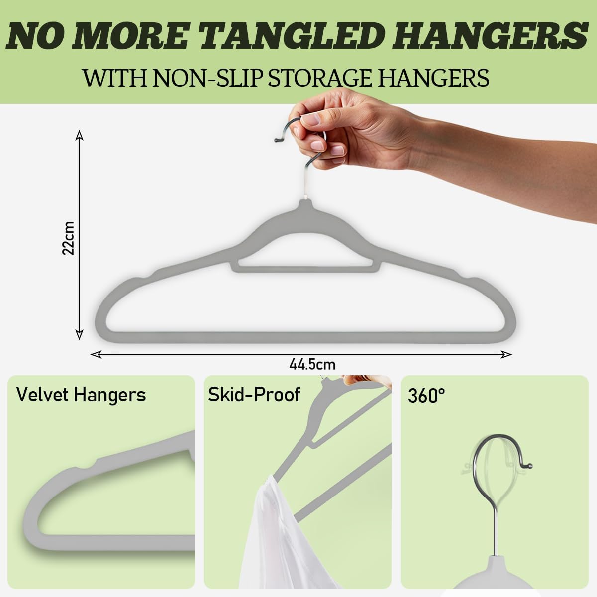 Adult Velvet Hangers 17.5 Inch,30 Pack Non Slip Closet Hangers