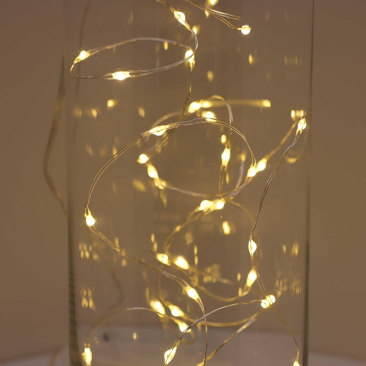 QBIS 40 LED Warm White Fairy Lights, Battery Operated, Silver Wire, 6.5ft