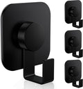 Aikzik 4 Pack Large Heavy Duty Wall Hooks - 26lb Max, Stainless Steel Adhesive Towel Hooks for Hanging Coat, Towel, Robe, Keys, Sticky Shower Hook for Door, Home, Bathroom, Kitchen, Office- Black