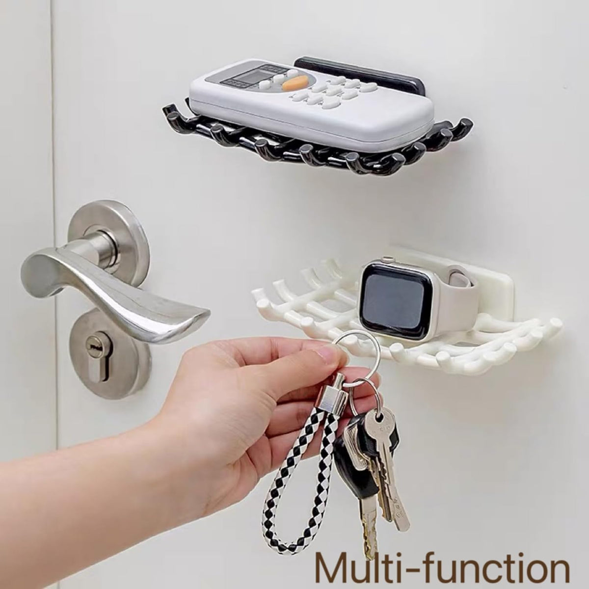 Soap Holder Soap Dish with Hooks Razor Holder Adhesive Bar Soap Holder No Drilling Soap Saver Tray for Shower Wall Bathroom Organizer Shower Rack Bathtub Sink (Black+White)