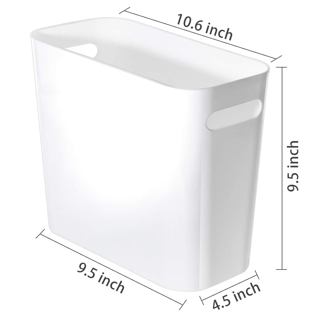 Youngever 1.5 Gallon Slim Trash Can, Plastic Garbage Container Bin, Small Trash Bin with Handles for Home Office, Living Room, Study Room, Kitchen, Bathroom (1 Pack White)