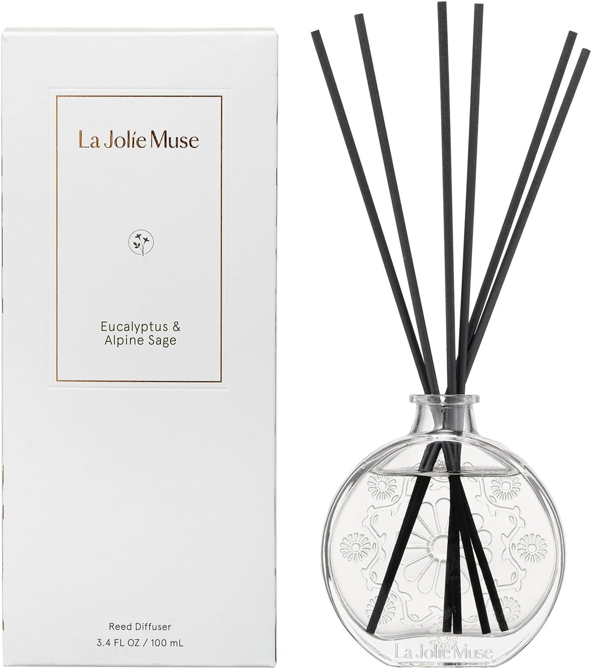 LA JOLIE MUSE Eucalyptus Sage Reed Diffuser, Scented Room Diffuser for Home