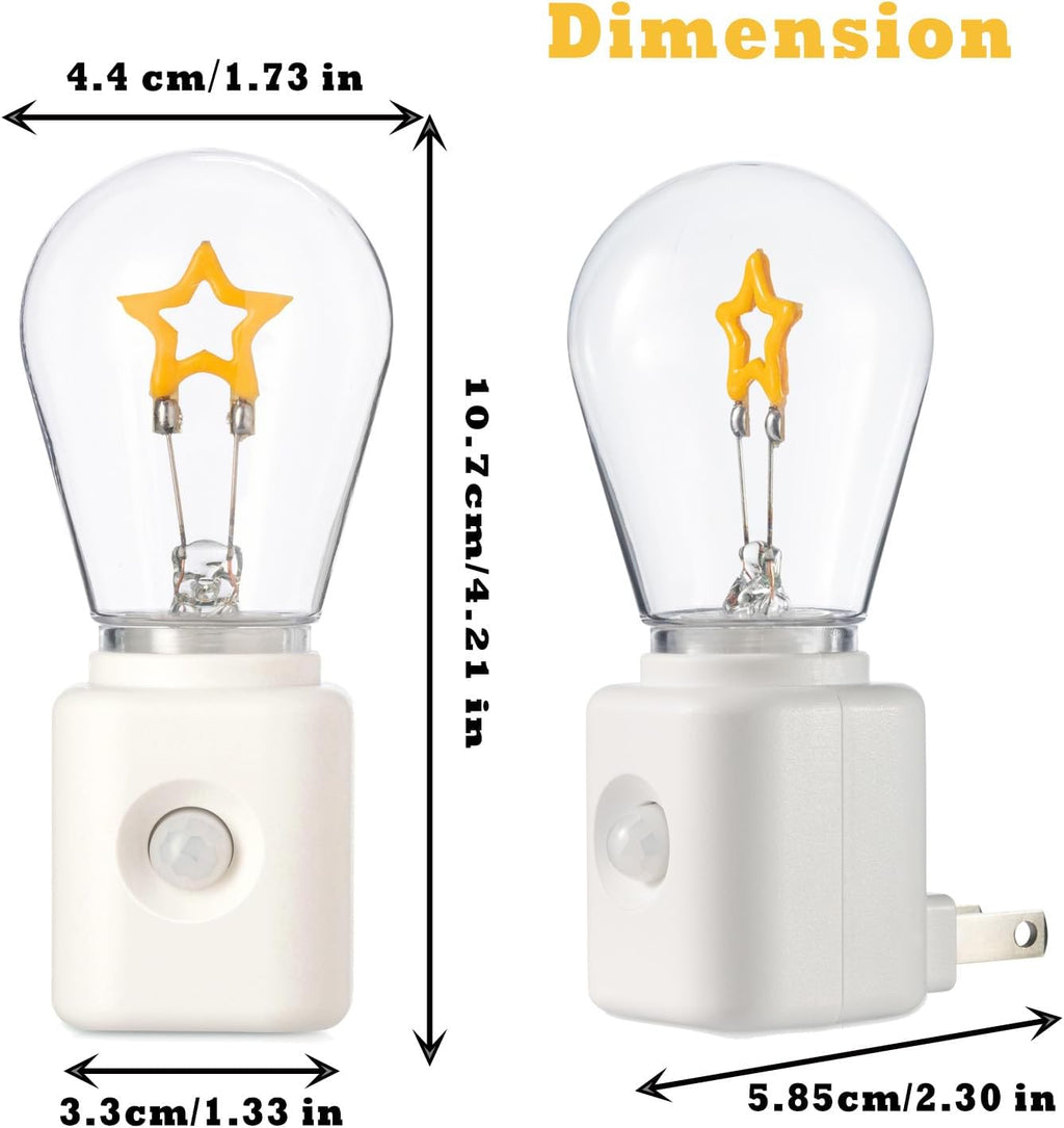 Night Light,Led Night Lights Plug in, Motion Activated Nightlights Bulb Plug into Wall, Warm White, Dusk to Dawn Sensor, Adjustable Brightness 10-100LM, for Bedroom